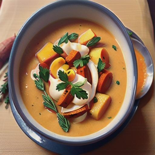 Carrot Soup with Potatoes and Cream