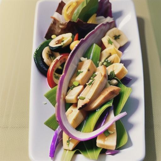 Coconut chicken and banana blossom salad