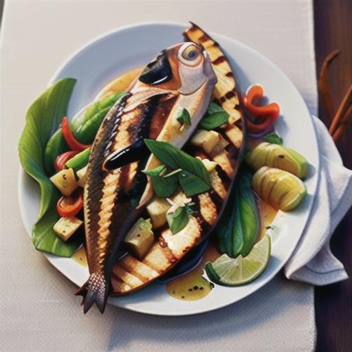 Grilled snapper with tamarind sauce