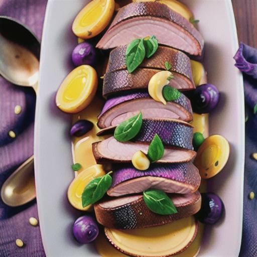 Spiced Honey Mustard Cottage Ham with Purple Cabbage