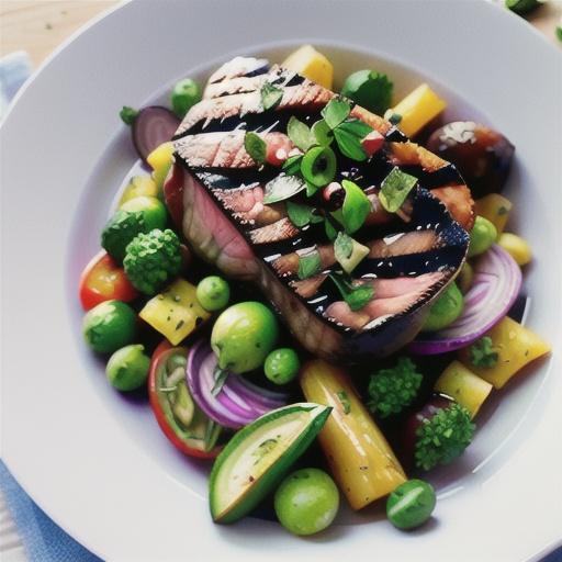 Mixed herb and lemon lamb with spring vegetables