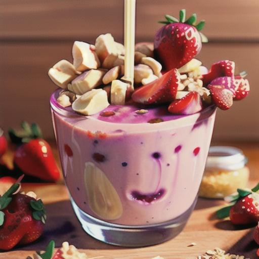 Quick Strawberry Oatmeal Breakfast Smoothie