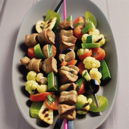 Lebanese-spiced lamb skewers with roasted cauliflower salad