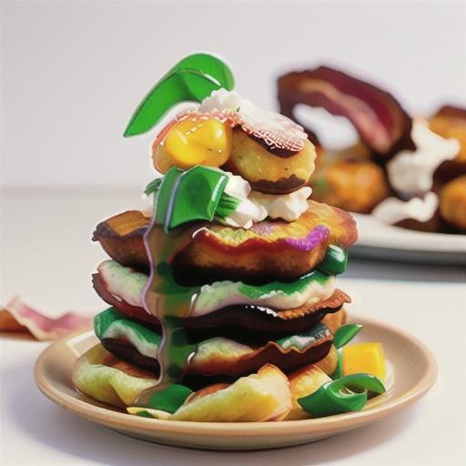 Ricotta fritters with crisp bacon