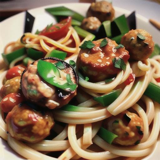 Chicken Meatballs and Spaghetti