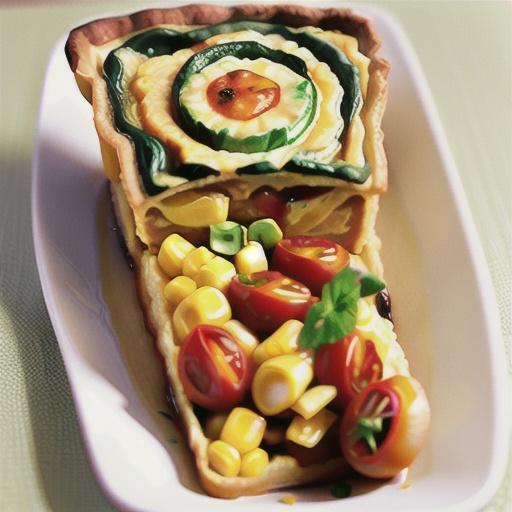 Corn, Cheddar and Tomato Quiche