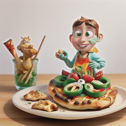 Satay chicken pizzas