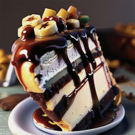 Banana Cheesecake with Caramel Sauce