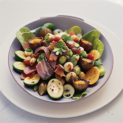 Warm salad of crispy smoked bacon & Jerusalem artichokes