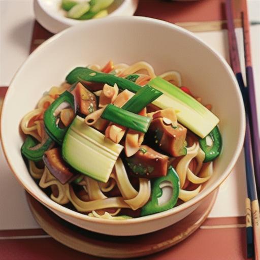 Pork chow mein noodles