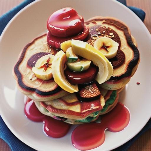 Oatmeal Rhubarb Pancakes