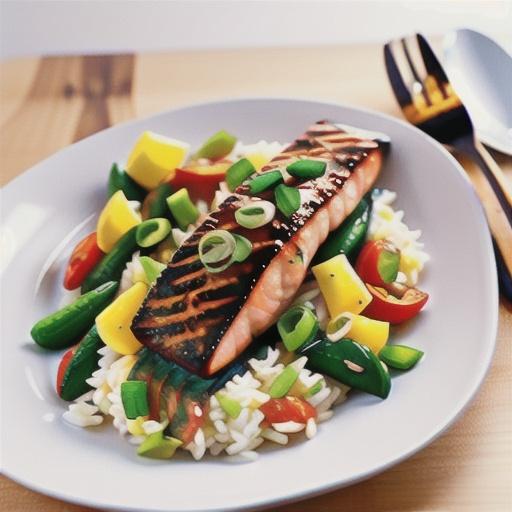 Tandoori salmon with fragrant rice