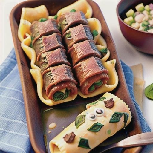 Spinach and beef cannelloni