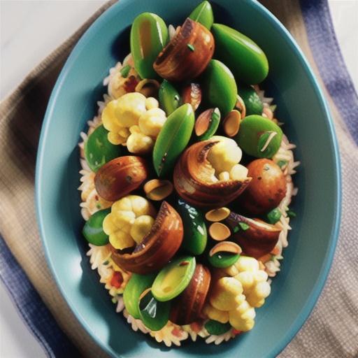 Lebanese rice with lentils and toasted cauliflower