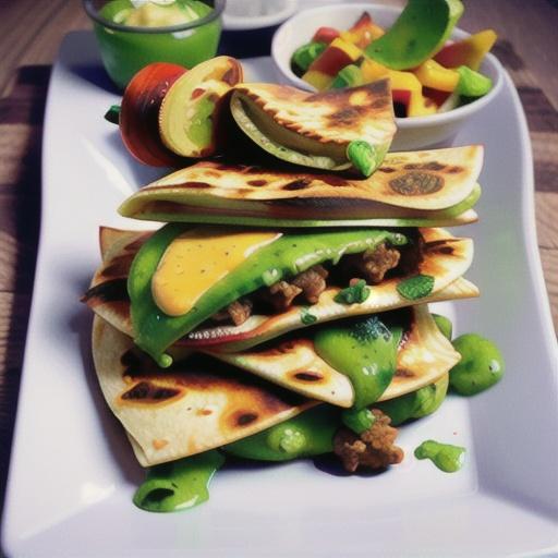 Beef quesadillas with avocado smash