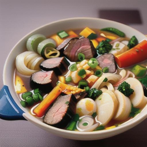 Asian-Themed Beef and Rice Noodle Soup