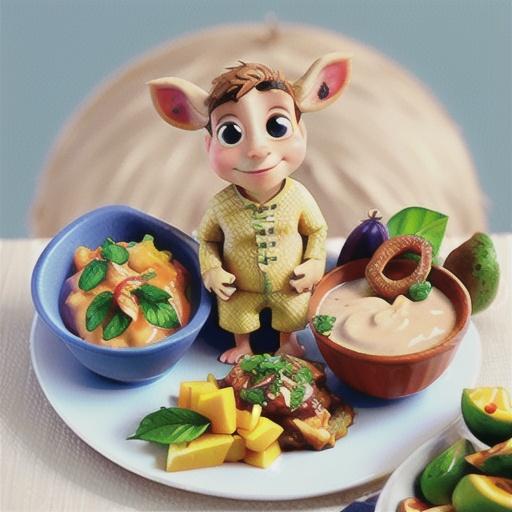 Lamb racks with coconut gravy and fresh mango chutney