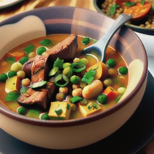 Moroccan Lamb, Lentil, and Chickpea Soup