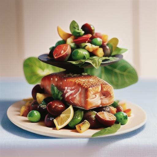 Sumac-coated salmon with grapefruit salad