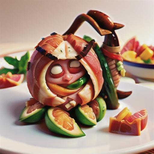 Prosciutto-wrapped chicken with grapefruit dressing