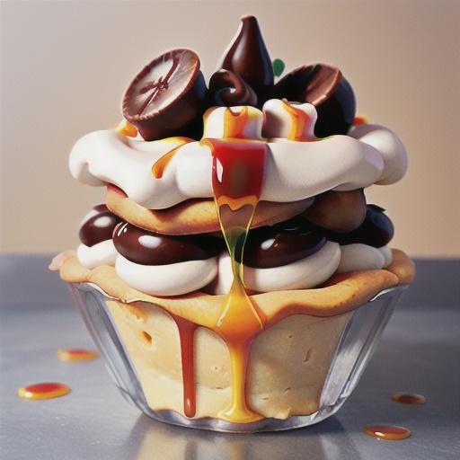 Chocolate ripple pavlova with caramel bananas