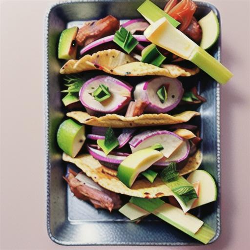 Pork tacos with dill and apple coleslaw