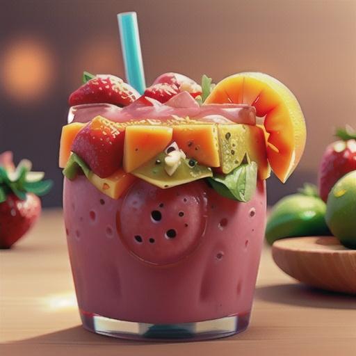 Basil Strawberry Mango Smoothie