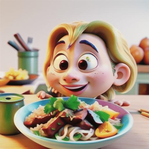 Sweet and sour pork rice noodles