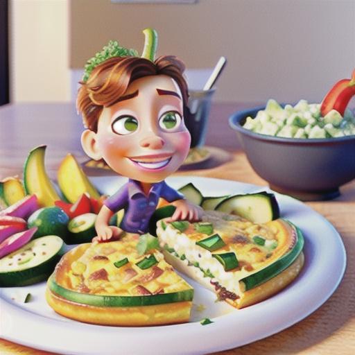 Cottage Cheese Frittata with Cucumber and Radish Dip