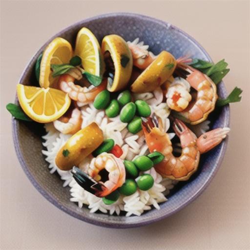 Shrimp and Rice Packets with Olives and Oranges