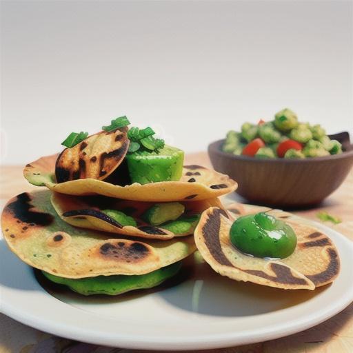 Crispy tortillas with guacamole
