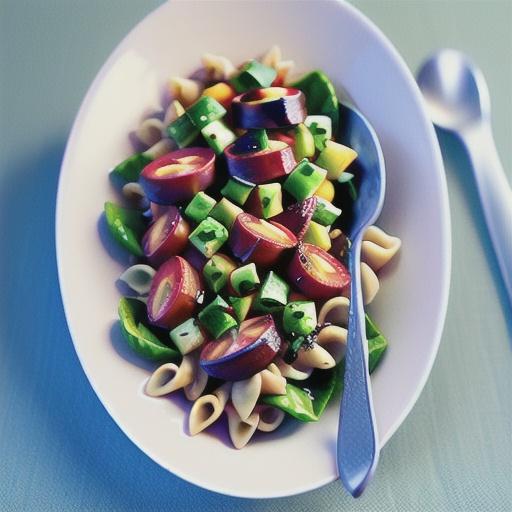 Warm lamb pasta salad