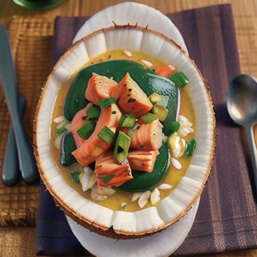 Salmon tom kha pla