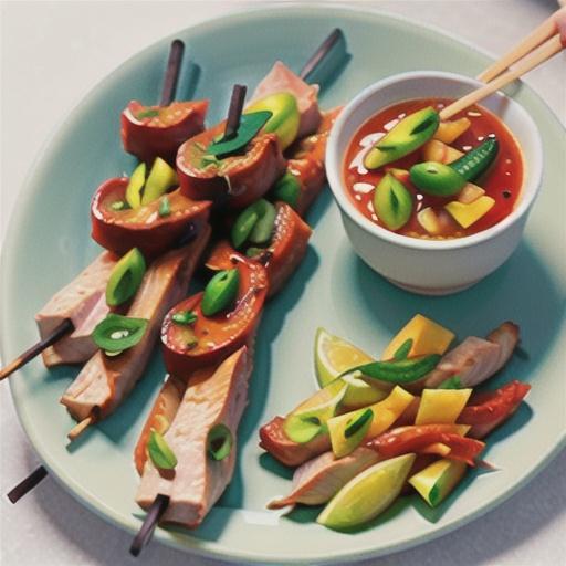 Sweet chilli tuna skewers