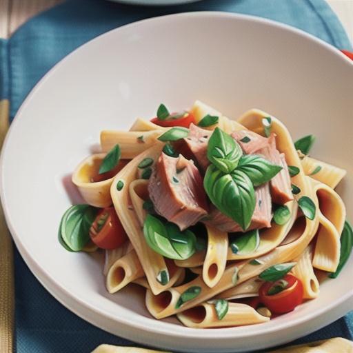 Tuna, tomato and basil pappardelle