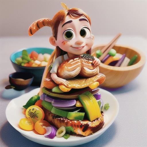 Teriyaki salmon with pickled vegetables