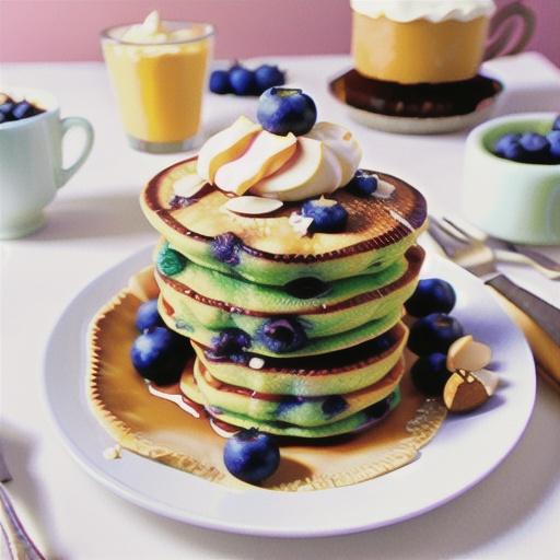 Blueberry and almond pancakes