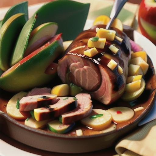 Ham Steak with Apple Barbecue Sauce