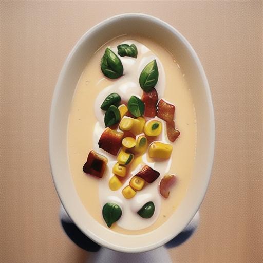 Creamy corn and bacon soup