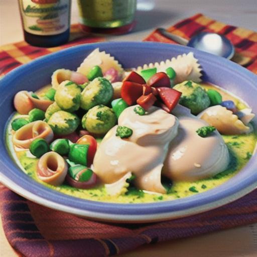 Creamy Pesto Chicken and Bow Ties