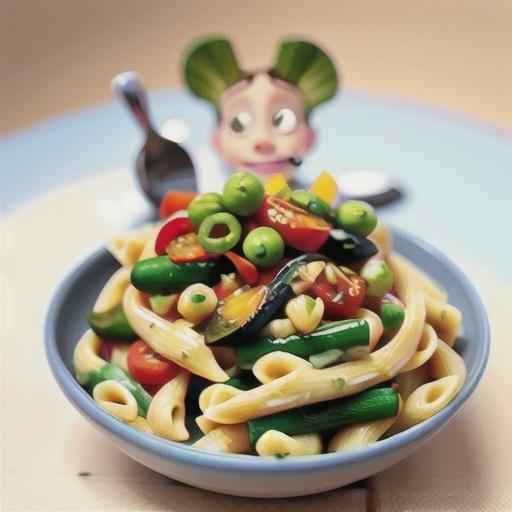 Creamy pasta with spring vegetables