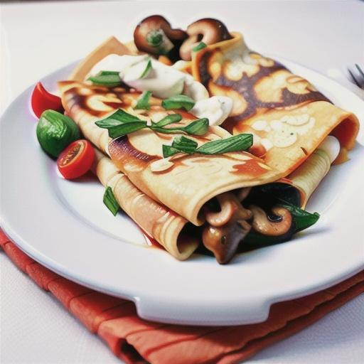Chicken and mushroom crepes