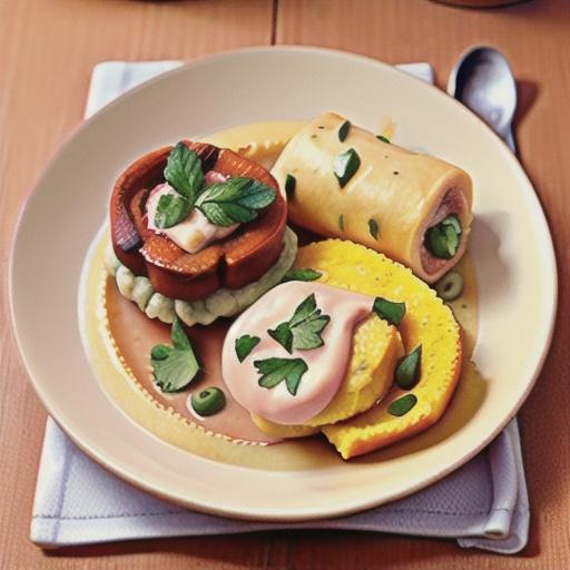 Veal rolls with creamy polenta