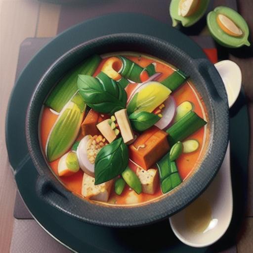 Thai-style red curry soup
