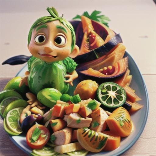 Chicken and papaya salad