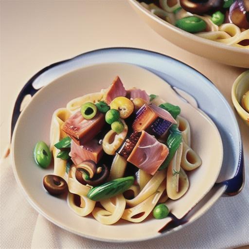 Creamy ham and mushroom pasta