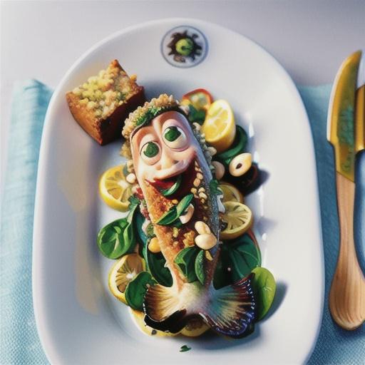 Macadamia-crusted fish with lemon spinach