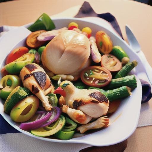 Roast chicken and vegetables