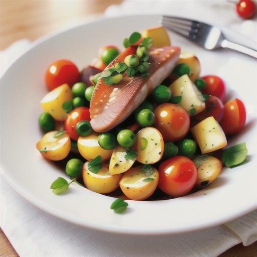 Smoked-trout, potato and cherry tomato salad