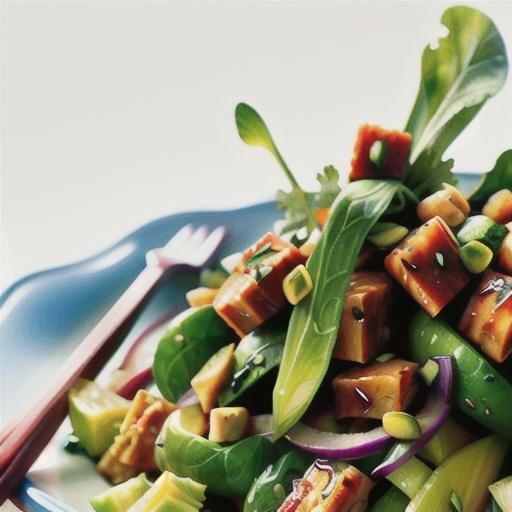 Green salad with hot and sour dressing